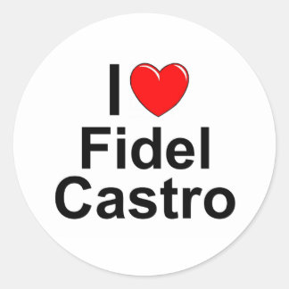 Sticker Rond I Love (Coeur) Fidel Castro