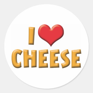 Sticker Rond I Love Coeur Fromage - Louveur Laitier
