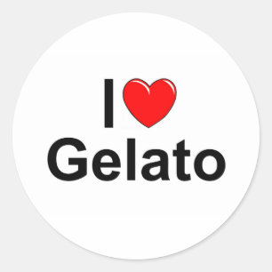 Sticker Rond I Love (Coeur) Gelato