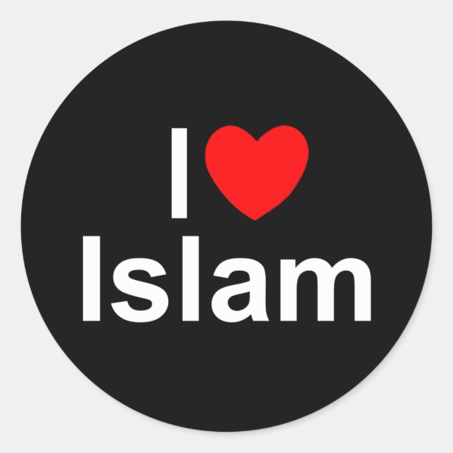 Sticker Rond I Love (Coeur) Islam (Devant)