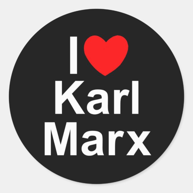 Sticker Rond I Love (Coeur) Karl Marx (Devant)