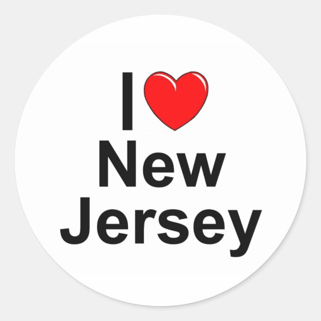 Sticker Rond I Love (Coeur) New Jersey (Devant)