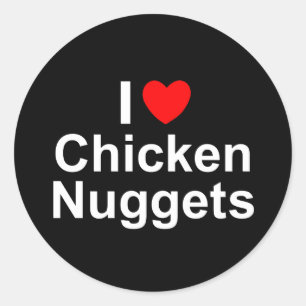 Sticker Rond I Love (Coeur) Poulet