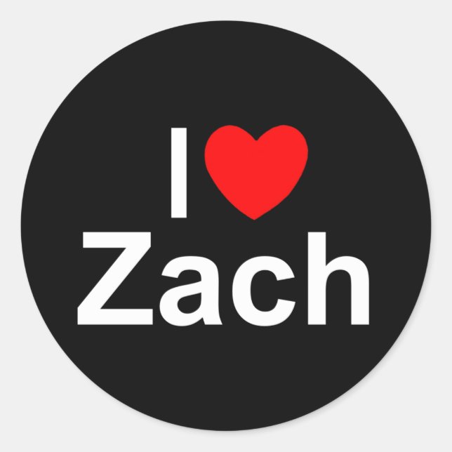 Sticker Rond I Love (Coeur) Zach (Devant)