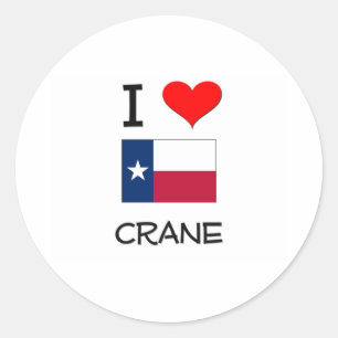 Sticker Rond I Love Crane Texas
