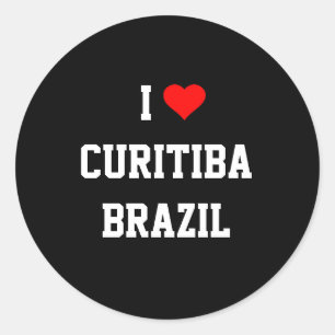 Sticker Rond I Love Curitiba, Brésil