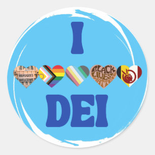 Sticker Rond I Love DEI