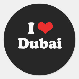 Sticker Rond I Love Dubai Tshirt