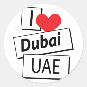 Sticker Rond I Love Dubai UAE