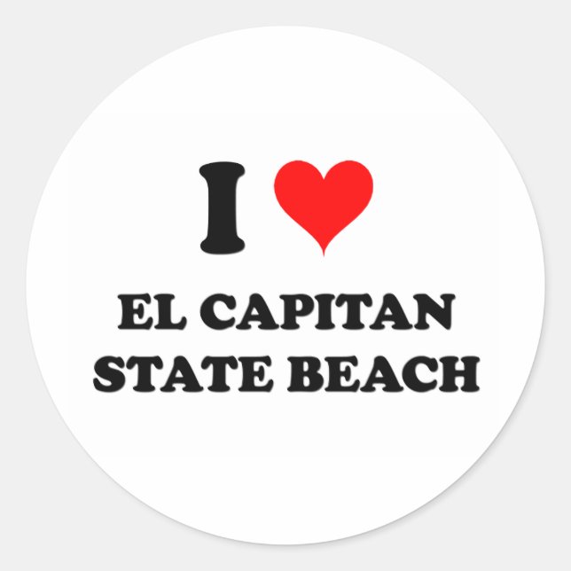 Sticker Rond I Love El Capitan State Beach (Devant)