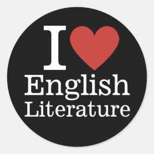 Sticker Rond I ❤️ Love English Literature for Faculty/Students