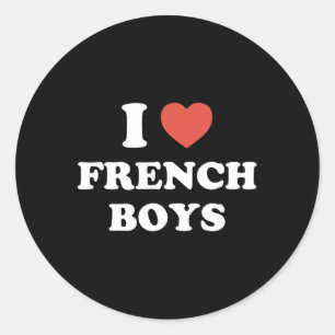 Sticker Rond I Love French Boys Y2k Valentine Aesthétique