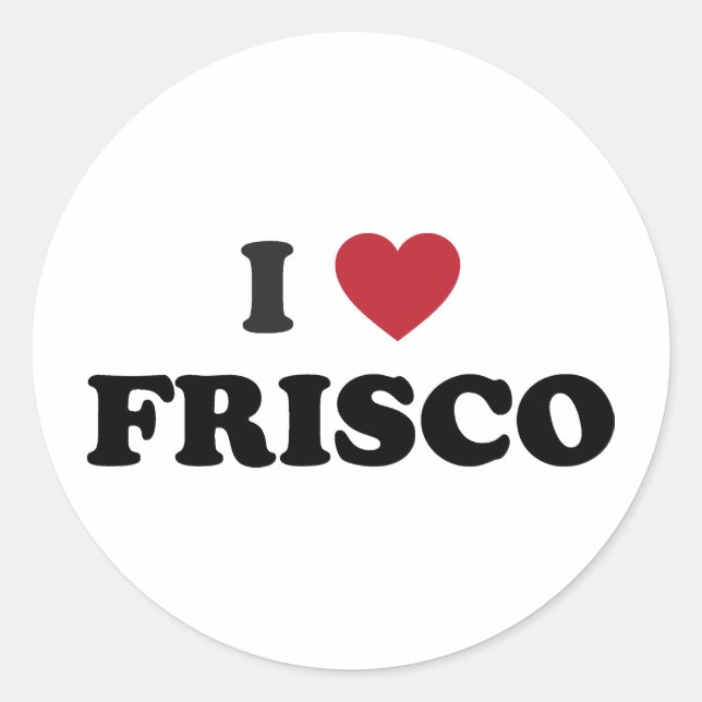 Sticker Rond I Love Frisco Texas (Devant)
