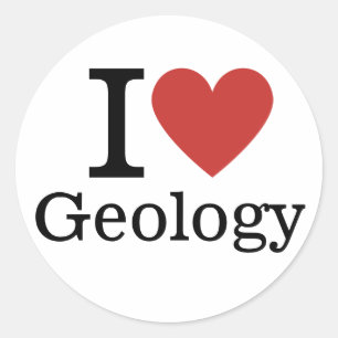 Sticker Rond I ❤️ Love Geology for Students/Faculty CUSTOM