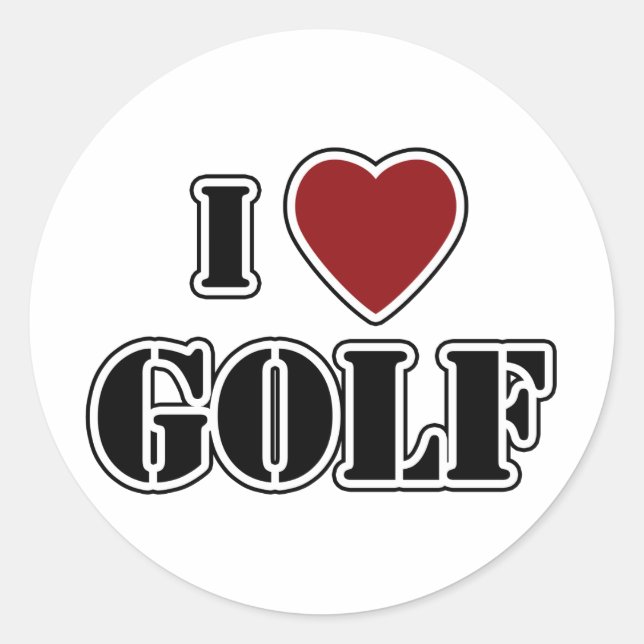 Sticker Rond I Love Golf (Devant)