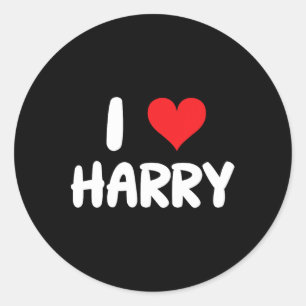Sticker Rond I Love Harry - Coeur - Nom