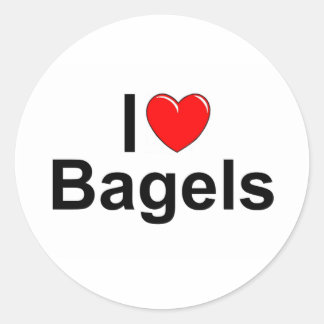 Sticker Rond I Love (Heart) Bagels
