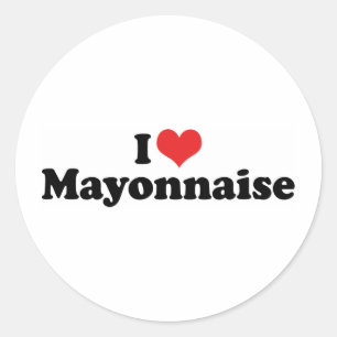 Sticker Rond I Love Heart Mayo - Mayonnaise Lover