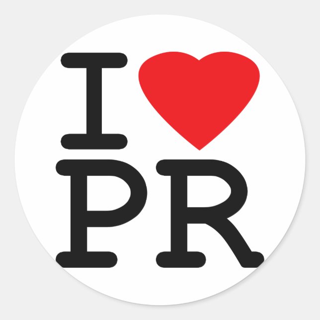 Sticker Rond I Love Heart Porto Rico (Devant)