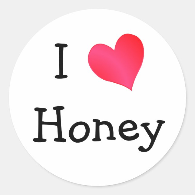 Sticker Rond I Love Honey (Devant)