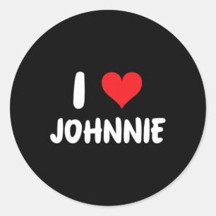 Sticker Rond I Love Johnnie - Coeur