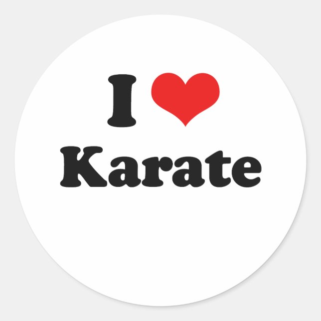 Sticker Rond I Love Karate Tshirt (Devant)