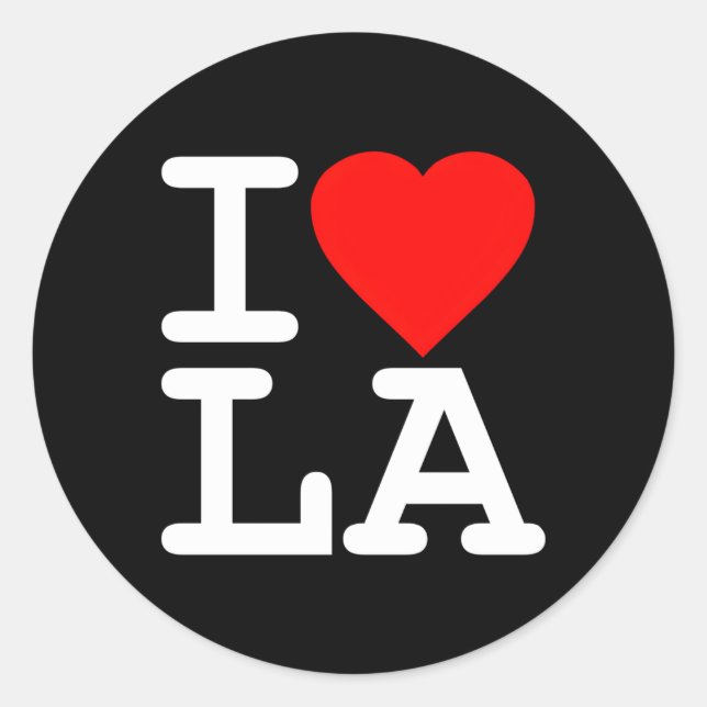 Sticker Rond I Love La Los Angeles (Devant)