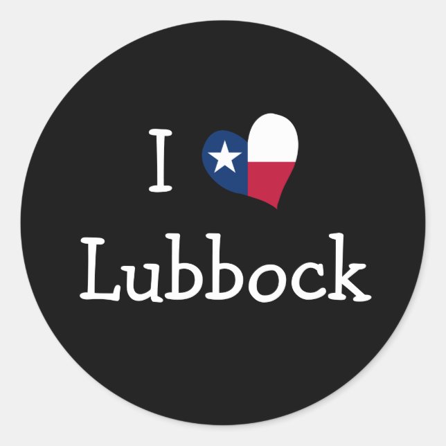 Sticker Rond I Love Lubbock Texas (Devant)
