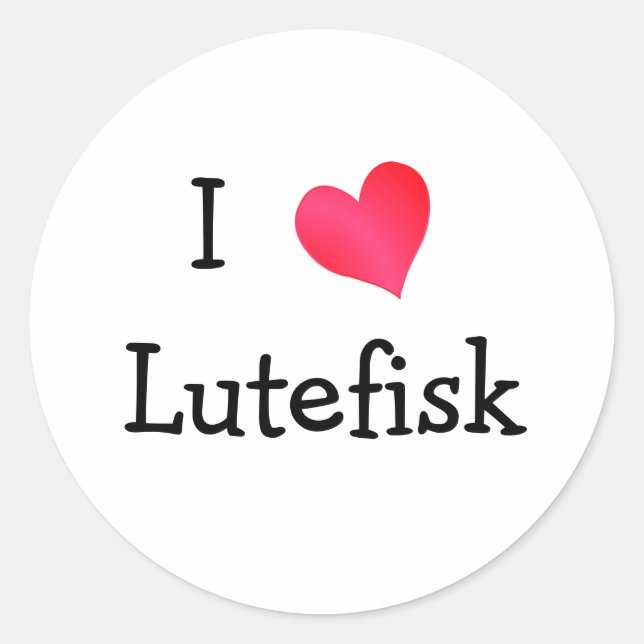 Sticker Rond I Love Lutefisk (Devant)