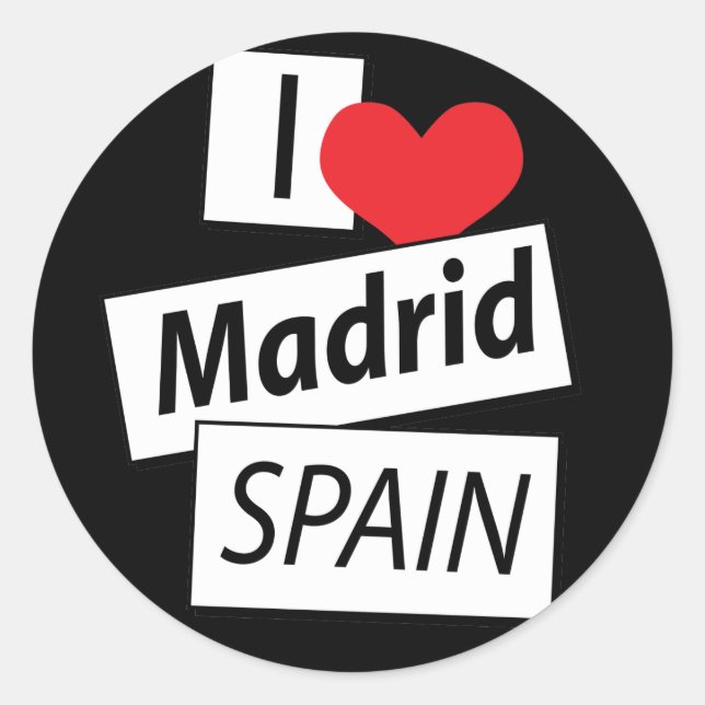 Sticker Rond I Love Madrid Espagne (Devant)
