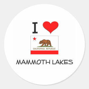 Sticker Rond I Love MAMMOTH LAKES Californie