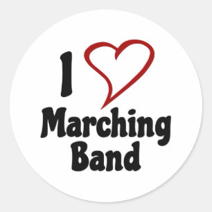 Sticker Rond I Love Marching Band