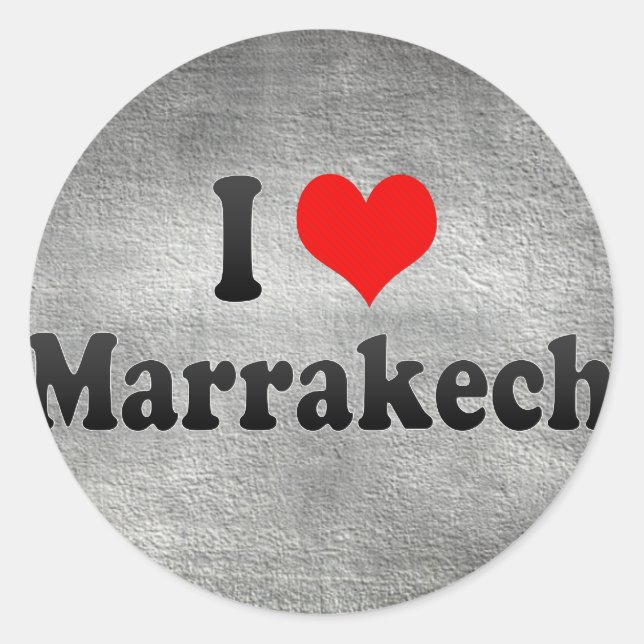 Sticker Rond I Love Marrakech, Maroc (Devant)
