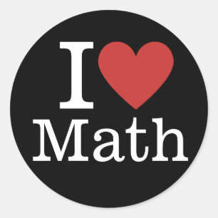 Sticker Rond I ❤️ Love Math for Students/Faculty