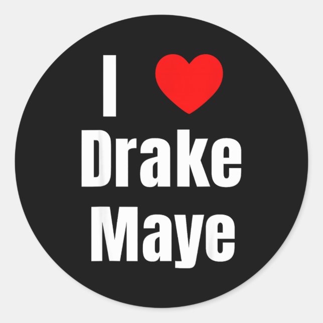 Sticker Rond I Love Maye Qb Football Fan  (Devant)