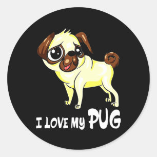 Sticker Rond I Love My Carlin Funny Cadeau