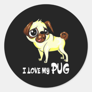 Sticker Rond I Love My Carlin Funny Cadeau