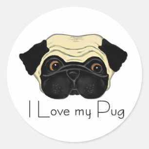 Sticker Rond I Love My Carlin mignon Carlin et Love Citation