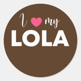 Sticker Rond I love my Lola cute Filipino grandmother 