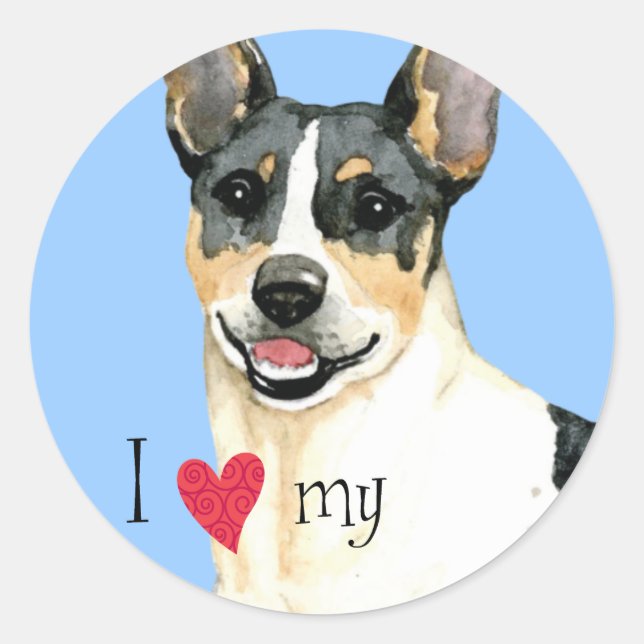 Sticker Rond I Love my Teddy Roosevelt Terrier (Devant)