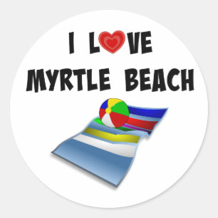 Sticker Rond I Love Myrtle Beach