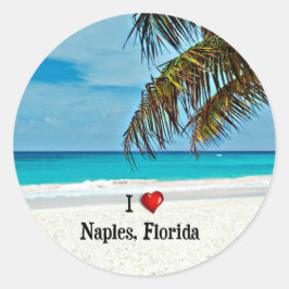 Sticker Rond I Love Naples, Floride