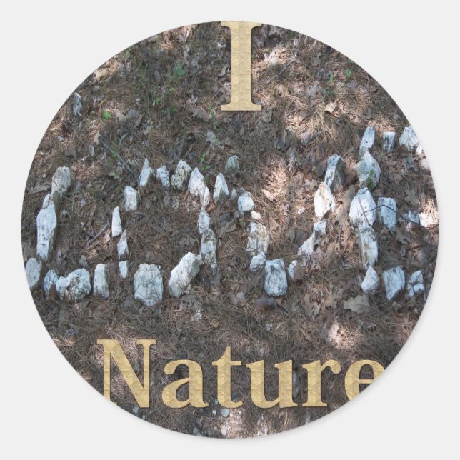 Sticker Rond I Love Nature Vêtements et cadeaux (Devant)