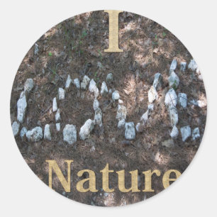 Sticker Rond I Love Nature Vêtements et cadeaux
