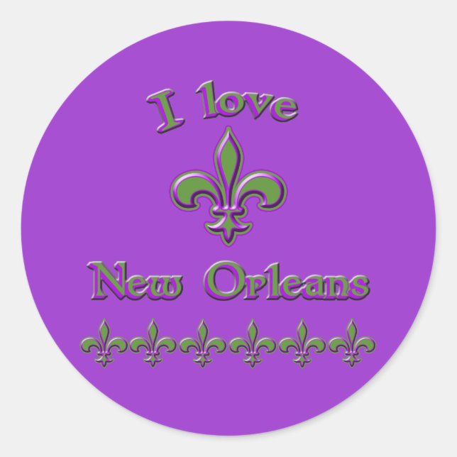 Sticker Rond I Love New Orleans T-shirts, Mugs, Buttons (Devant)