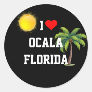 Sticker Rond I Love Ocala, Floride