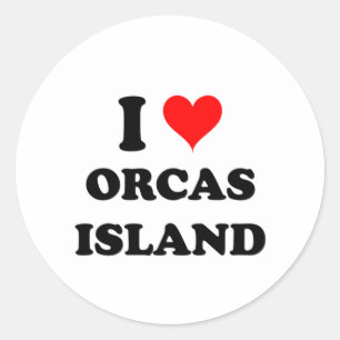 Sticker Rond I Love Orcas Island Washington