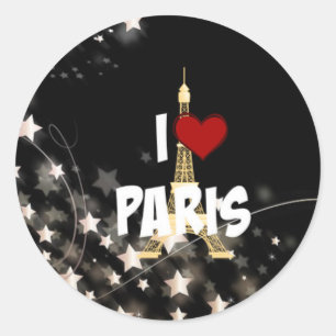 Sticker Rond I Love Paris