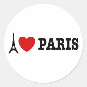 Sticker Rond I Love Paris