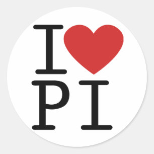 Sticker Rond I Love PI (Sticker)